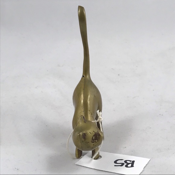 Vintage MidCentury Modern Brass Cat Ring Holder B5 - Picture 6 of 10